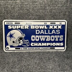 99'Dallas Cowboys Aluminum License Plate/Sign-NFL Football - Superbowl XXX - NEW
